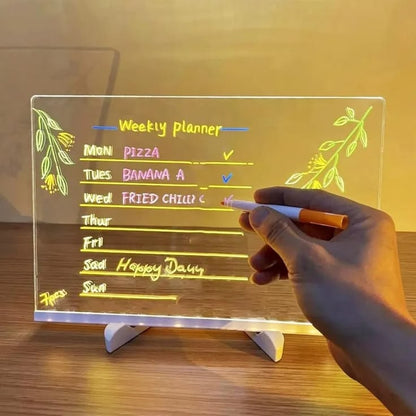 LED Neon Light-Up Drawing Board (acrylic glow board with markers)