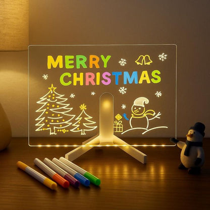 LED Neon Light-Up Drawing Board (acrylic glow board with markers)